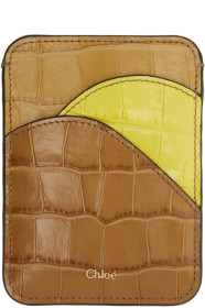 Chloé - Tan & Yellow Croc Walden Card Holder