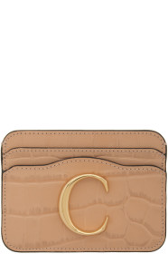 Chloé - Porte-cartes façon croco orange 'Chloé C'
