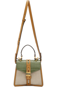 Chloé - Sac blanc cassé et vert Small Aby Day
