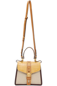 Chloé - Sac blanc cassé et jaune Small Aby Day