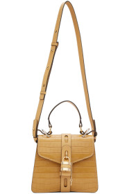 Chloé - Sac embossé façon croco jaune Small Aby