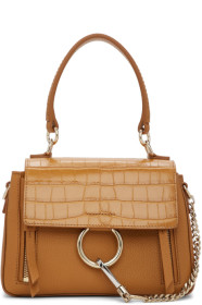 Chloé - Sac embossé façon croco brun Mini Faye Day