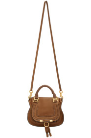 Chloé - Sac à bandoulière brun clair Mini Marcie Double