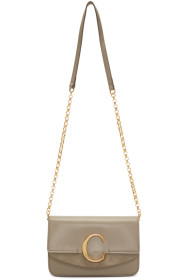 Chloé - Sac à chaîne gris 'Chloé C' Clutch