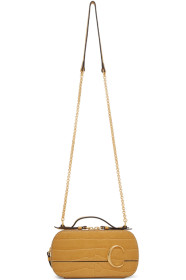 Chloé - Sac embossé façon croco jaune Mini 'Chloé C' Vanity