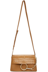 Chloé - Sac embossé façon croco brun Small Faye Day