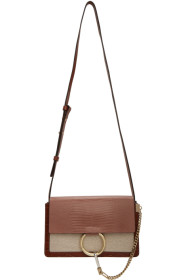Chloé - Sac en toile brun Small Faye Day