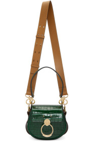 Chloé - Sac embossé façon croco vert Small Tess