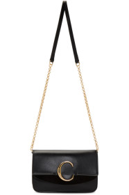 Chloé - Sac à chaîne noir 'Chloé C' Clutch