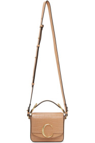 Chloé - Orange Mini Croc 'Chloé C' Bag