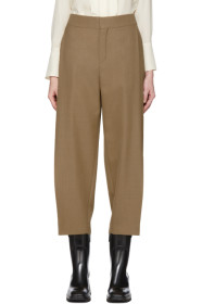 Chloé - Pantalon structuré en laine brun Fine