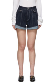 Chloé - 靛蓝色 Recycled Denim 卷边牛仔短裤