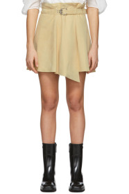 Chloé - Mini-jupe en suède beige Draped