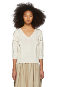 Chloé - Off-White Silk Lace Blouse
