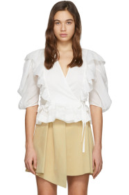 Chloé - Chemisier en voile à volants blanc