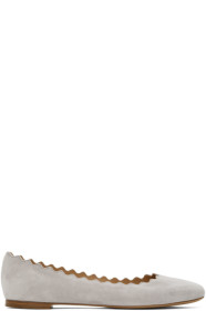 Chloé - Grey Suede Lauren Ballerina Flats