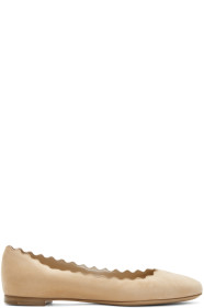 Chloé - Beige Suede Lauren Flats