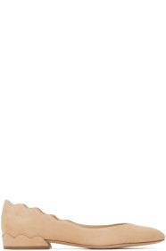Chloé - Ballerines à talons hauts en suède brun clair Lauren