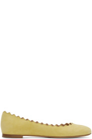 Chloé - Yellow Suede Lauren Flats
