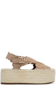 Chloé - Sandales en suède roses Espadrilles