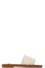 Chloé - White Woody Logo Slides