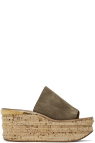 Chloé - Grey Camille Wedge Mules