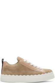 Chloé - Baskets en suède beiges Lauren