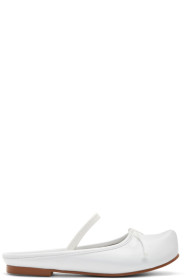 Flat Apartment - White Pointed Toe Sabot Ballerina Flats