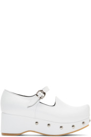 Flat Apartment - White Pointed Toe Mary Jane Ballerina Flats