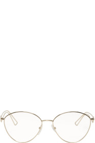 Balenciaga - 金色 Oval 金属框眼镜