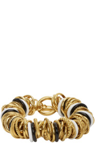Balenciaga - Bracelet doré et noir Multiring