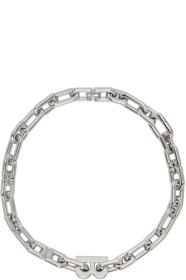 Balenciaga - Collier à chaîne argenté B