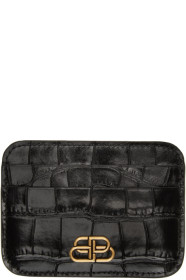Balenciaga - Porte-cartes embossé façon croco noir BB