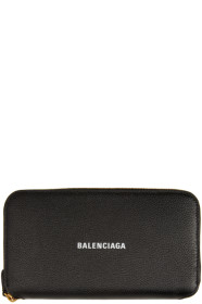 Balenciaga - Portefeuille continental à logo noir