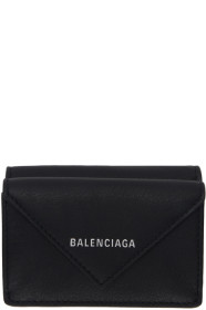Balenciaga - Portefeuille noir Mini Papier