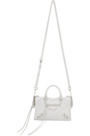 Balenciaga - White Croc Nano Classic City Bag