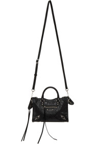Balenciaga - Black Croc Nano Classic City Bag