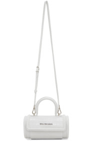 Balenciaga - White Croc Round Top Handle Bag