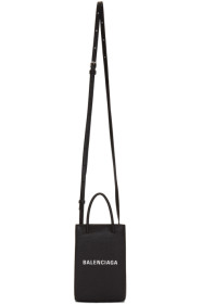 Balenciaga - Sac noir Shopping Phone Holder