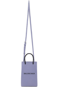 Balenciaga - Sac mauve Shopping Phone Holder