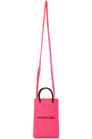 Balenciaga - Sac rose Shopping Phone Holder