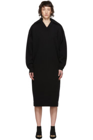 Balenciaga - Robe en laine noire Pinched Shoulder