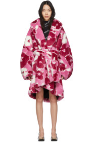 Balenciaga - Pink Fluffy Peony Cocoon Wrap Coat