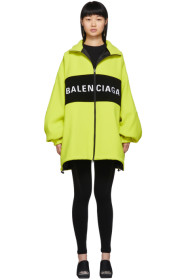 Balenciaga - Yellow Wool Logo Zip-Up Jacket