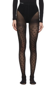 Balenciaga - Black BB All Over Flock Tights