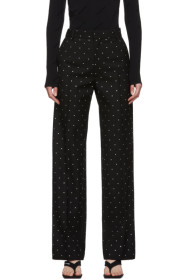 Balenciaga - Black Wool Strass Cropped Trousers