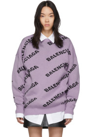 Balenciaga - 紫色全件徽标毛衣