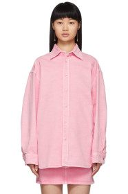 Balenciaga - Pink Denim Logo Back Shirt