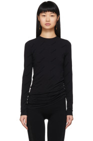 Balenciaga - Black All Over Logo T-Shirt