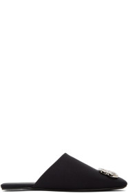 Balenciaga - Mules en satin noires Square BB